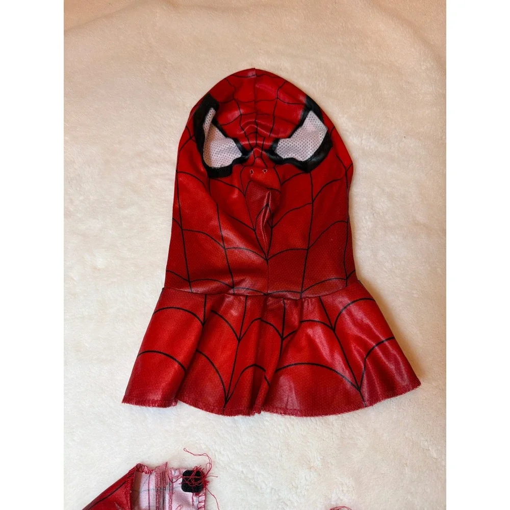 Marvel Spider-Man Muscle Chest Costume Kids Small Red Blue Jumpsuit with Mask